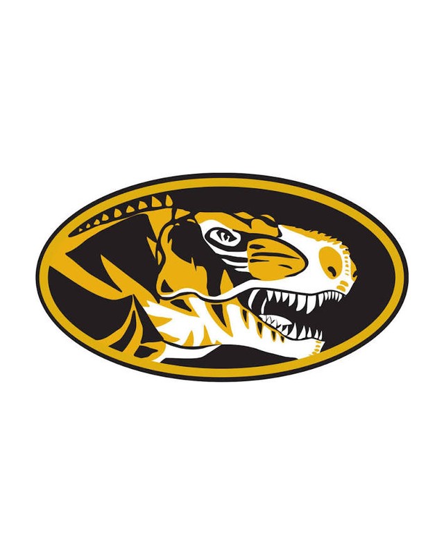 The Mizzou Integrative Anatomy mark, a theropod skull in an oval.